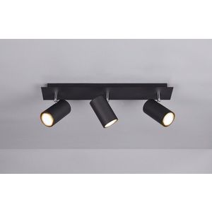Plafoniera Marley, TRIO, 48x9x15 cm, 35W, 3x GU10, metal, negru mat imagine