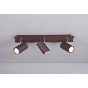 Plafoniera Marley, TRIO, 48x9x15 cm, 35W, 3x GU10, metal, maro imagine