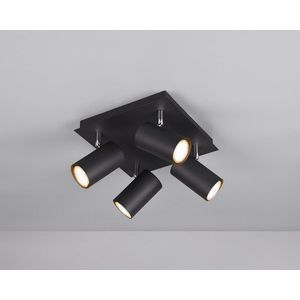 Plafoniera Marley, TRIO, 24x24x15 cm, 35W, 4x GU10, metal, negru mat imagine