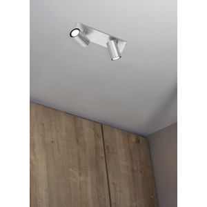 Plafoniera Marley, TRIO, 30x9x15 cm, 35W, 2x GU10, metal, argintiu mat imagine