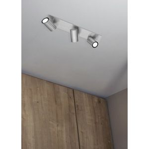 Plafoniera Marley, TRIO, 48x9x15 cm, 35W, 3x GU10, metal, argintiu mat imagine