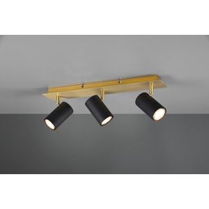 Plafoniera Marley, TRIO, 48x9x15 cm, 35W, 3x GU10, metal, negru/auriu imagine