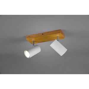 Plafoniera Marley, TRIO, 26x9x16 cm, 35W, 2x GU10, metal, alb mat/natur imagine