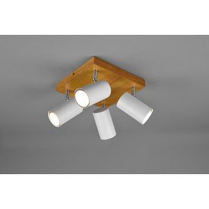 Plafoniera Marley, TRIO, 22x22x16 cm, 35W, 4x GU10, metal, alb mat/natur imagine