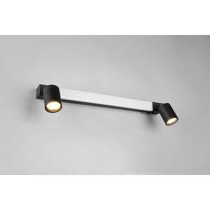 Aplica de perete Enrico, TRIO, 60x4.5x18 cm, 6W, 2x GU10, 1x SMD, metal, negru mat imagine