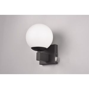 Aplica de perete Kula, TRIO, 14x17x20 cm, 10W, 1x E14, metal, negru mat/alb imagine