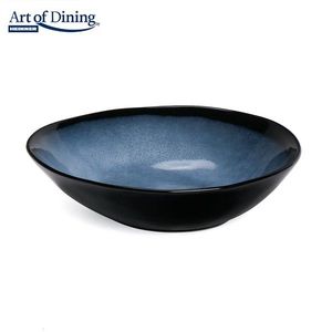 Set 6 boluri ovale Serenity, Heinner Ø20 cm, ceramica, albastru/negru imagine
