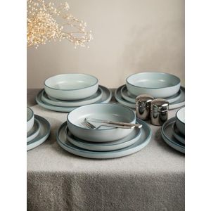 Serviciu de masa Mavi, Homla, 18 piese, ceramica, albastru imagine
