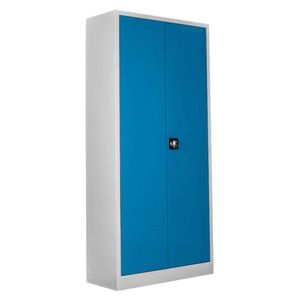 Dulap de depozitare cu incuietoare, Shelvoria, Js1001Ma, 92x198x40 cm, Otel, Gri/Albastru imagine