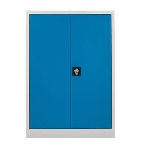 Dulap de depozitare cu incuietoare, Shelvoria, Js1002Ma, 92x130x40 cm, Otel, Gri/Albastru imagine