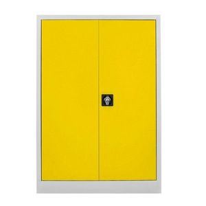 Dulap de depozitare cu incuietoare, Shelvoria, Js1002Sa, 92x130x40 cm, Otel, Gri / Galben imagine