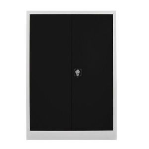 Dulap de depozitare cu incuietoare, Shelvoria, Js1002Sı, 92x130x40 cm, Otel, Gri/Negru imagine