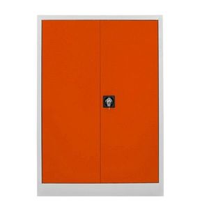 Dulap de depozitare cu incuietoare, Shelvoria, Js1002Tu, 92x130x40 cm, Otel, Gri / Portocaliu imagine