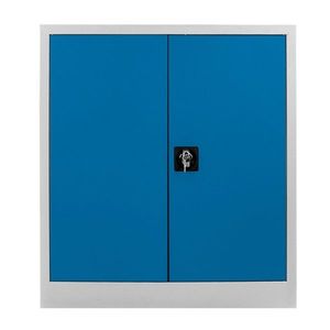 Dulap de depozitare cu incuietoare, Shelvoria, Js1003Ma, 92x100x40 cm, Otel, Gri/Albastru imagine