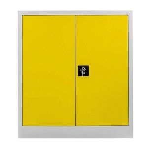 Dulap de depozitare cu incuietoare, Shelvoria, Js1003Sa, 92x100x40 cm, Otel, Gri / Galben imagine
