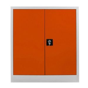 Dulap de depozitare cu incuietoare, Shelvoria, Js1003Tu, 92x100x40 cm, Otel, Gri / Portocaliu imagine