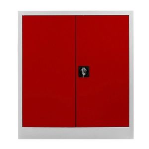 Dulap de depozitare cu incuietoare, Shelvoria, Js1003Kı, 92x100x40 cm, Otel, Gri/Roșu imagine