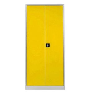 Dulap de depozitare cu incuietoare, Shelvoria, Js1008Sa, 92x198x40 cm, Otel, Gri / Galben imagine