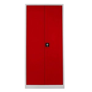 Dulap de depozitare cu incuietoare, Shelvoria, Js1008Kı, 92x198x40 cm, Otel, Gri/Roșu imagine