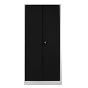 Dulap de depozitare cu incuietoare, Shelvoria, Js1008Sı, 92x198x40 cm, Otel, Gri/Negru imagine