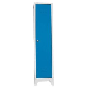Dulap de depozitare cu incuietoare, Shelvoria, Js1009Ma, 41x185x40 cm, Otel, Gri/Albastru imagine