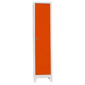 Dulap de depozitare cu incuietoare, Shelvoria, Js1009Tu, 41x185x40 cm, Otel, Gri / Portocaliu imagine