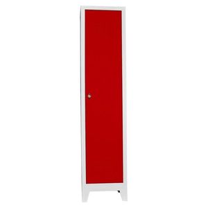Dulap de depozitare cu incuietoare, Shelvoria, Js1009Kı, 41x185x40 cm, Otel, Gri/Roșu imagine