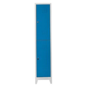 Dulap de depozitare cu incuietoare, Shelvoria, Js1010Ma, 41x200x40 cm, Otel, Gri/Albastru imagine