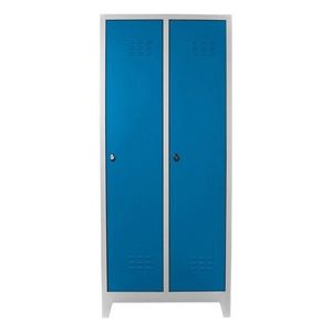 Dulap de depozitare cu incuietoare, Shelvoria, Js1011Ma, 79x185x40 cm, Otel, Gri/Albastru imagine