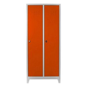 Dulap de depozitare cu incuietoare, Shelvoria, Js1011Tu, 79x185x40 cm, Otel, Gri / Portocaliu imagine