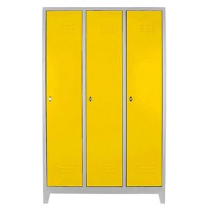 Dulap de depozitare cu incuietoare, Shelvoria, Js1012Sa, 117x185x40 cm, Otel, Gri / Galben imagine