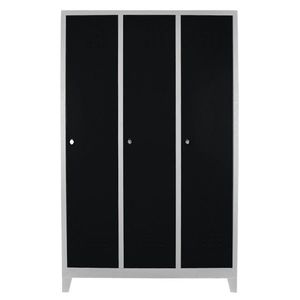 Dulap de depozitare cu incuietoare, Shelvoria, Js1012Sı, 117x185x40 cm, Otel, Gri/Negru imagine
