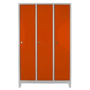 Dulap de depozitare cu incuietoare, Shelvoria, Js1012Tu, 117x185x40 cm, Otel, Gri / Portocaliu imagine