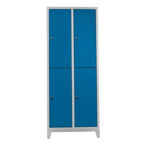 Dulap de depozitare cu incuietoare, Shelvoria, Js1013Ma, 79x200x40 cm, Otel, Gri/Albastru imagine