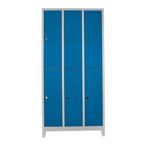 Dulap de depozitare cu incuietoare, Shelvoria, Js1014Ma, 117x200x40 cm, Otel, Gri/Albastru imagine