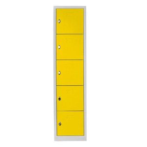 Dulap de depozitare cu incuietoare, Shelvoria, Js1016Sa, 41x170x40 cm, Otel, Gri / Galben imagine