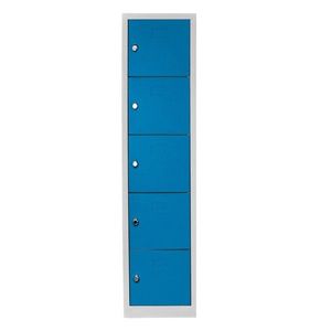 Dulap de depozitare cu incuietoare, Shelvoria, Js1016Ma, 41x170x40 cm, Otel, Gri/Albastru imagine