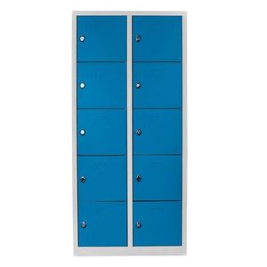 Dulap de depozitare cu incuietoare, Shelvoria, Js1017Ma, 79x170x40 cm, Otel, Gri/Albastru imagine