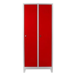 Dulap de depozitare cu incuietoare, Shelvoria, Js1028Kı, 67x185x37 cm, Otel, Gri/Roșu imagine