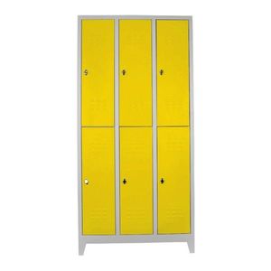Dulap de depozitare cu incuietoare, Shelvoria, Js1025Sa, 97x200x37 cm, Otel, Gri / Galben imagine