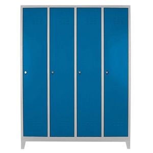 Dulap de depozitare cu incuietoare, Shelvoria, Js1029M, 128x185x37 cm, Otel, Gri/Albastru imagine