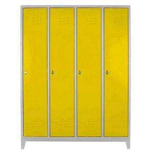 Dulap de depozitare cu incuietoare, Shelvoria, Js1029Sa, 128x185x37 cm, Otel, Gri / Galben imagine