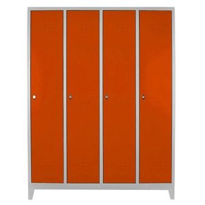 Dulap de depozitare cu incuietoare, Shelvoria, Js1029Tu, 128x185x37 cm, Otel, Gri / Portocaliu imagine