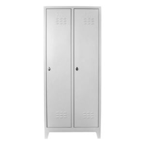 Dulap de depozitare cu incuietoare, Shelvoria, Js1011, 79x185x40 cm, Otel, Gri deschis imagine