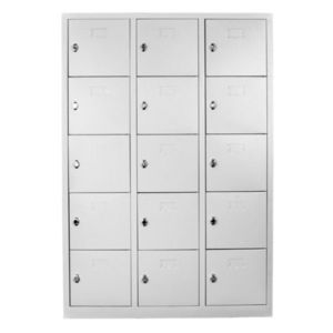 Dulap de depozitare cu incuietoare, Shelvoria, Js1018, 117x170x40 cm, Otel, Gri deschis imagine