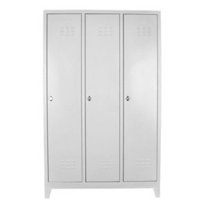Dulap de depozitare cu incuietoare, Shelvoria, Js1027, 97x185x37 cm, Otel, Gri deschis imagine
