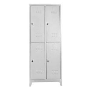 Dulap de depozitare cu incuietoare, Shelvoria, Js1026, 67x200x37 cm, Otel, Gri deschis imagine