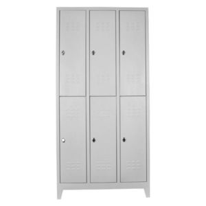 Dulap de depozitare cu incuietoare, Shelvoria, Js1025, 97x200x37 cm, Otel, Gri deschis imagine
