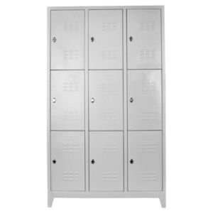 Dulap de depozitare cu incuietoare, Shelvoria, Js1024, 97x200x37 cm, Otel, Gri deschis imagine