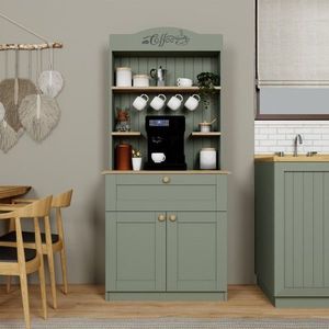 Dulap de bucatarie, Miwood, Lucas 1600-94, 80x100x42 cm, PAL, Verde imagine